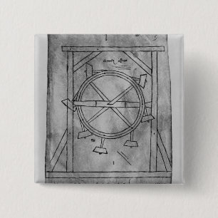 Supposedly perpetual motion mallets and wheel 2 inch square button