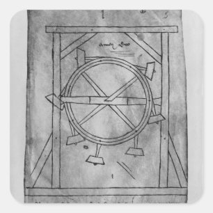 Supposedly perpetual motion mallets and wheel square sticker