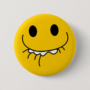 Suppressed laughing yellow face 2 inch round button