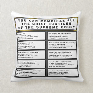 Supreme Court Chief Justices Poem & List Throw Pillow