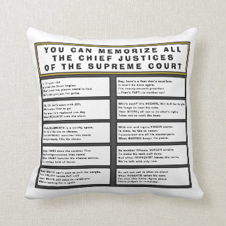 Supreme Court Chief Justices Poem & List Throw Pillow