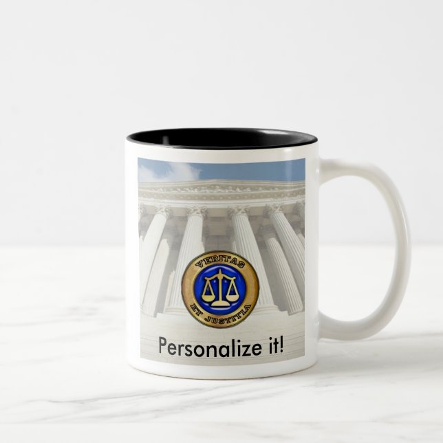 Supreme Court Veritas - PERSONALIZE IT! Two-Tone Coffee Mug (Right)