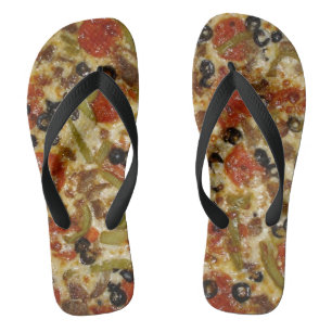 Supreme Pizza Flip Flops