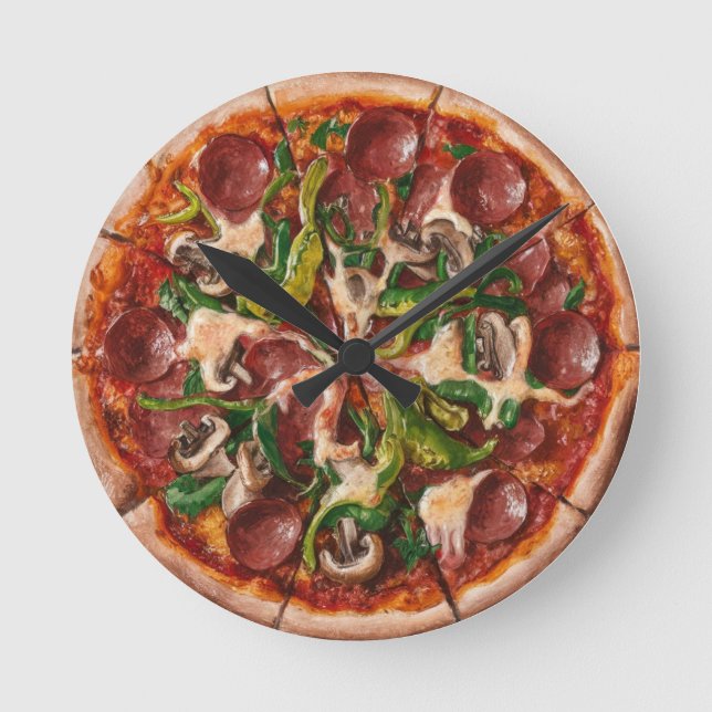 Supreme Pizza Round Clock (Front)