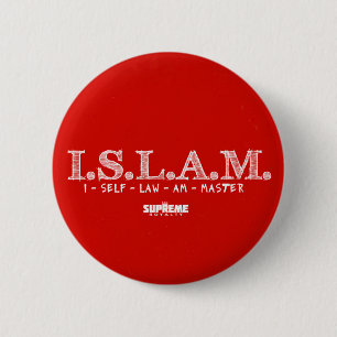 Supreme Royalty I.S.L.A.M Button (Red/White)
