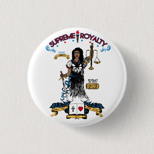 Supreme Royalty TRUE LIBERTY Button (RD/BL/GD) (Front)