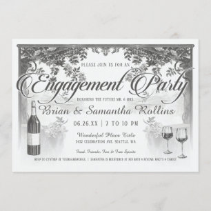 Supreme Vintage Engagement Party Invitations V02