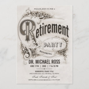 Supreme Vintage Retirement Party Invitations