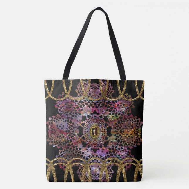 Suprine Cool Girly Baroque Pattern Tote Bag (Front)