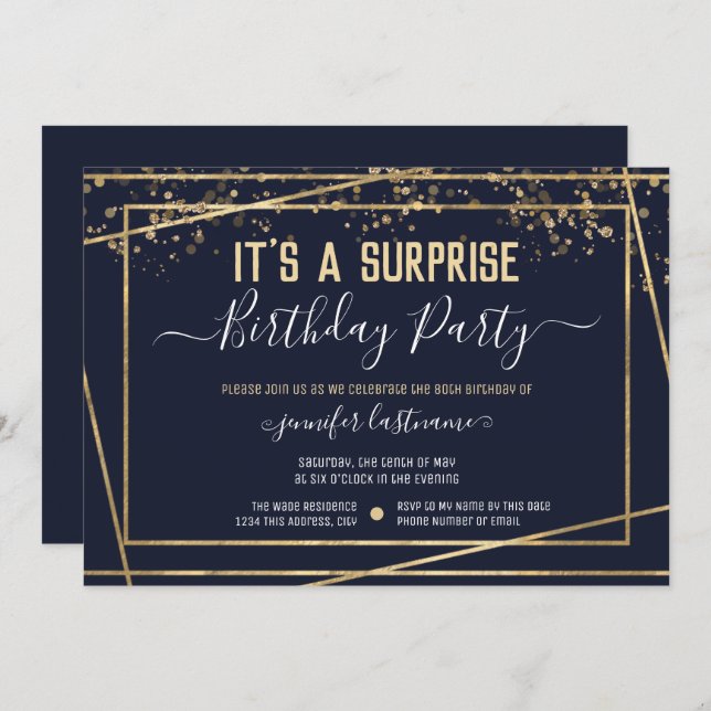 Suprise Birthday Party Budget Invitation (Front/Back)