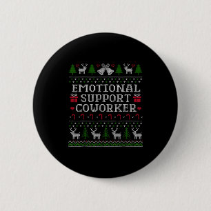 Suprt Coworker Retro Ugly Christmas Saying Quote  2 Inch Round Button