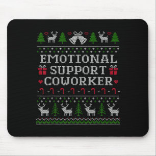 Suprt Coworker Retro Ugly Christmas Saying Quote Mouse Pad