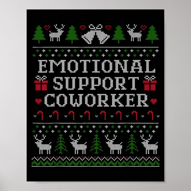 Suprt Coworker Retro Ugly Christmas Saying Quote  Poster (Front)