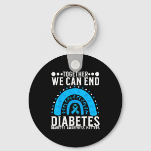 Suprt Diabetes Awareness Month For Diabetes Women Keychain