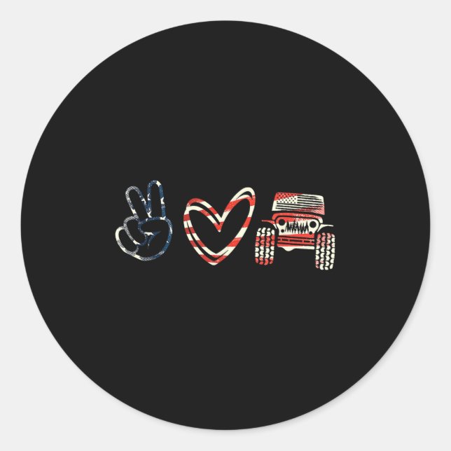 Suprt Peace Love Peace Love Offroad  Classic Round Sticker (Front)