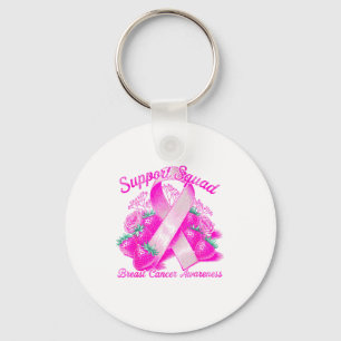 Suprt Squad Breast Cancer Awareness Nk Ribbon Wome Keychain