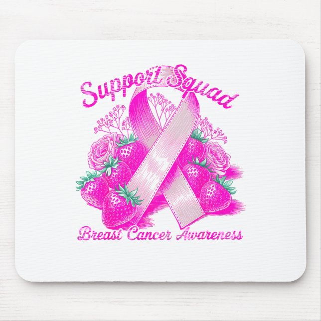 Suprt Squad Breast Cancer Awareness Nk Ribbon Wome Mouse Pad (Front)