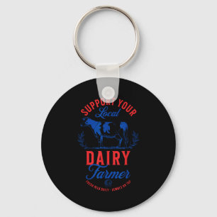 Suprt Your Local Retro Dairy Farmer Breastfeeding Keychain