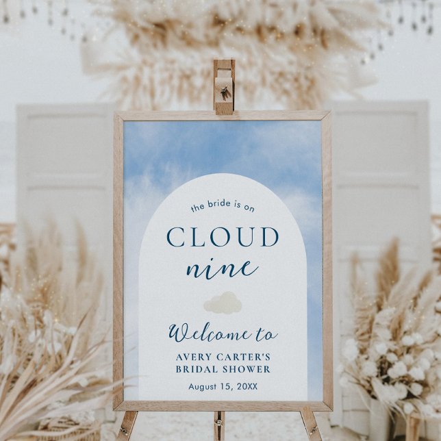Sur Cloud 9 Fête des mariées Affiche de bienvenue (Créateur téléchargé)