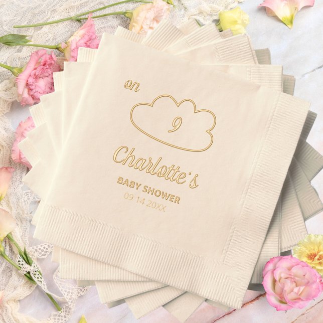 sur Cloud 9 Minimalist Elegant Baby shower (on Cloud 9 Minimalist Elegant Baby Shower Foil Napkins ©Susanne Sachers - Sunny Mind 🌞)