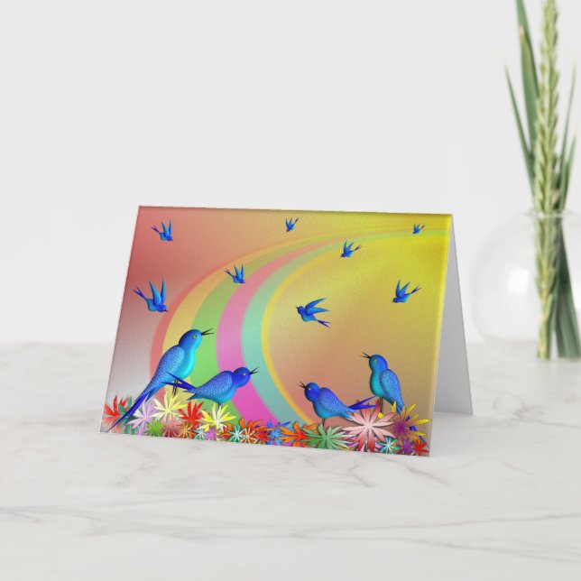 SUR LA carte de voeux RAINBOW. (Devant)