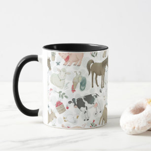 Sur La Ferme Animale Ferme Pays Mug Noir