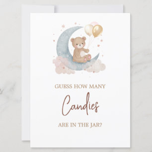 Sur la Lune Devinez combien de bonbons Carte de je
