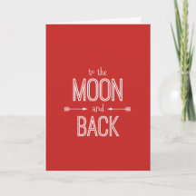 Sur la Lune et le dos Carte de la Saint Valentin