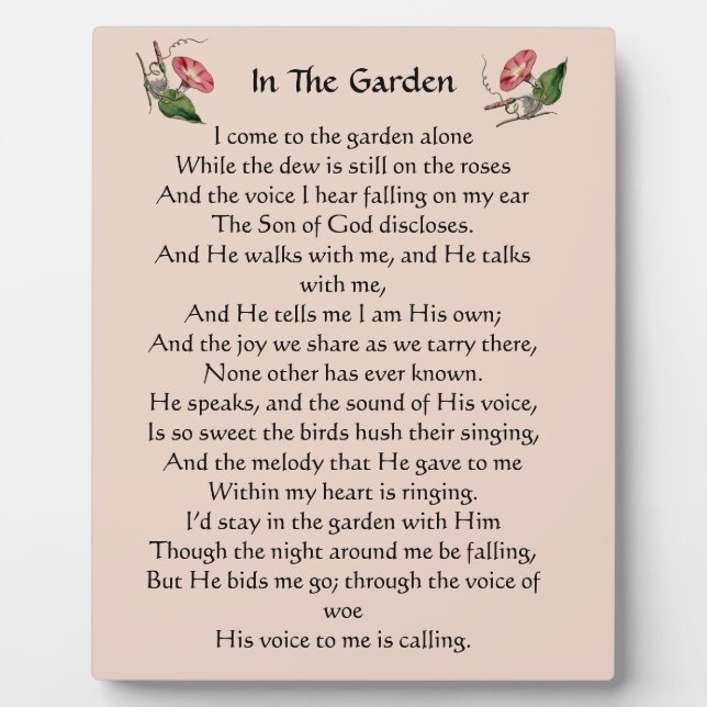 Sur La Plaque De L'Hymne Du Jardin (Devant)