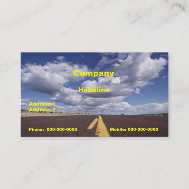 Sur le Carte de visite routier (Devant)