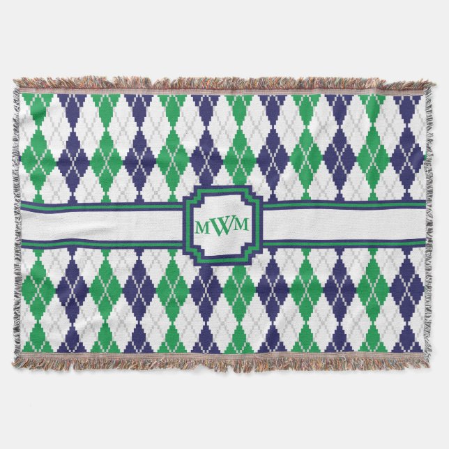 Sur le Jacquard vert lancez la couverture (Devant)