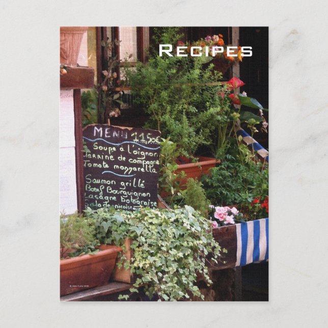 Sur le menu Carte postale (Devant)