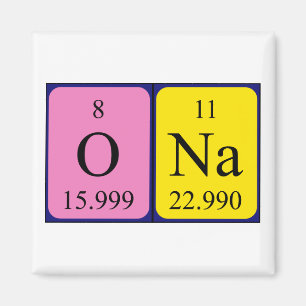 Sur un aimant de nom de table périodique