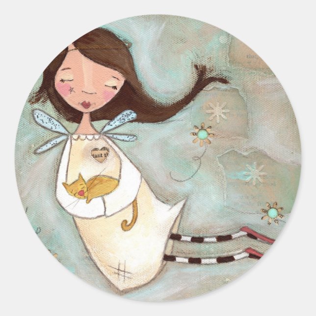 Sur une aile et un sac - Stickers Angel (Devant)