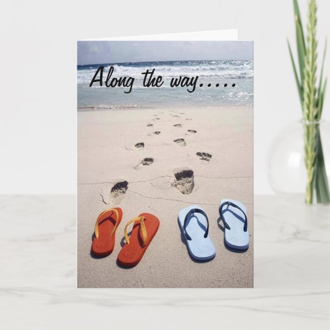 SUR VOTRE CARTE DE STYLE DE PLAGE D'ANNIVERSAIRE (Devant)