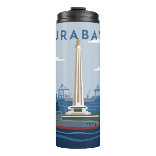 Surabaya Indonesia Travel Poster Thermal Tumbler