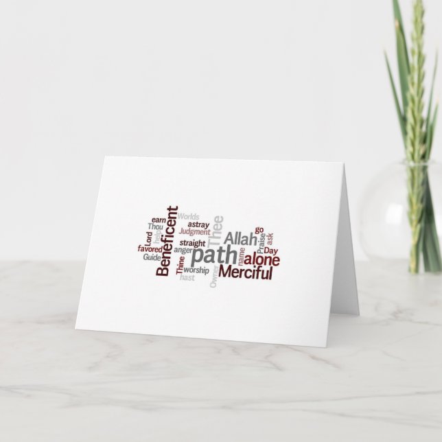 Surah Al-Fatiha Wordle Greeting Card (Front)