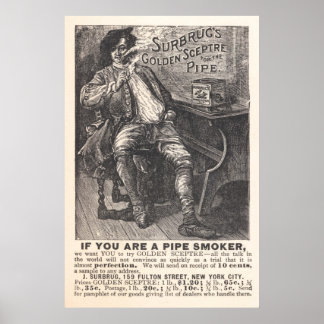 Surbrug's Golden Sceptre Pipe Tobacco Ad From 1892 Poster