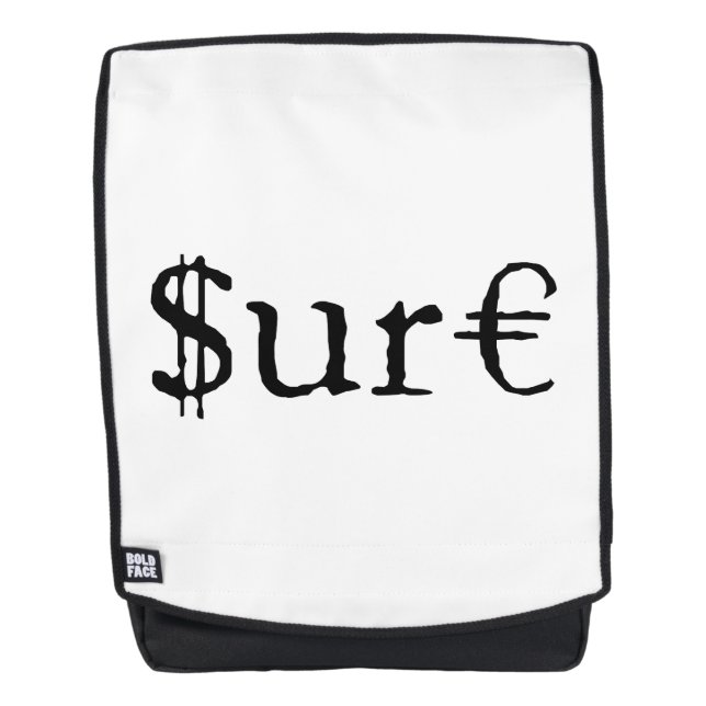 Sure funny money backpack (Front)