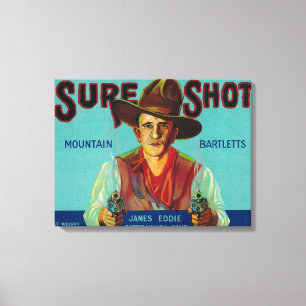 Sure Shot Pear Crate LabelPotter Valley, CA Canvas Print