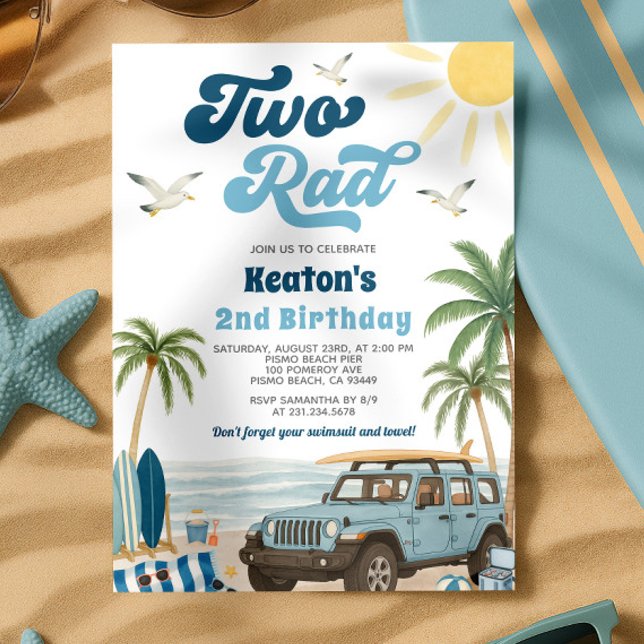 Surf 2nd Birthday Invitation - Two Rad (Surf 2nd Birthday Invitation - Two Rad
)