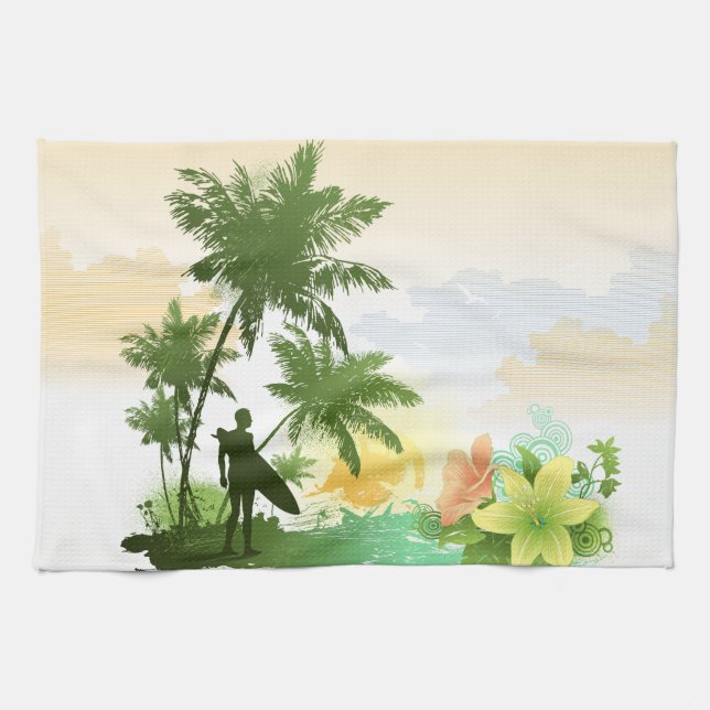 Surf 6 serviettes de cuisine (Horizontal)