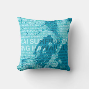 Surf à Hawaï Chambre Verte Coussin Hawaïen