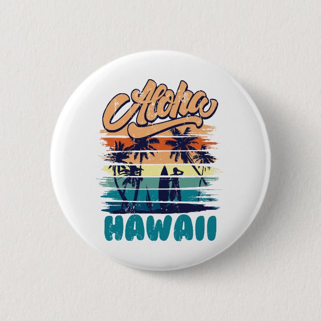 Surf - Aloha Hawaii 2 Inch Round Button (Front)