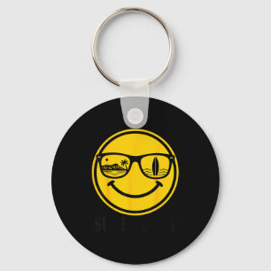 Surf aloha smile face hawaii beach ocean surfing keychain