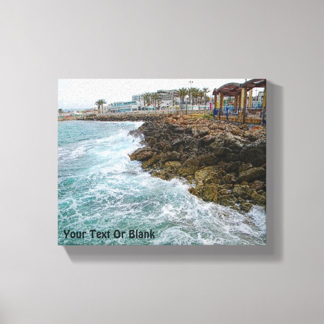 Surf And Rocks - Nahariya, Israel Canvas Print (Front)