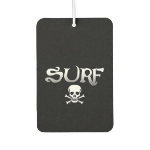 Surf and skull black car air freshener