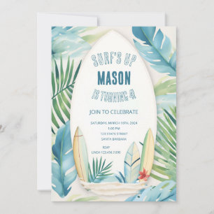 Surf Anniversaire Invitation en bleu