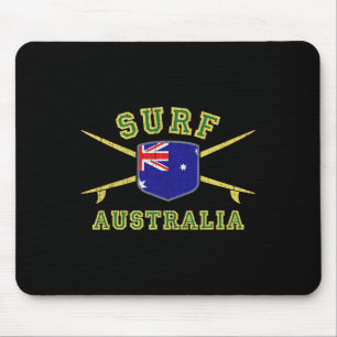 Surf Australia Vintage Surfboards Aussie Flag Surf Mouse Pad