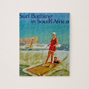 Surf Bathing in South Africa Jigsaw Puzzle